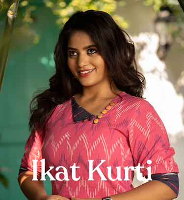 Kurtis Cotton Ikat Scarlet Thread