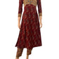Ajrakh Cotton Collar neck Gathered Kurta with 3/4 sleeves , Maroon,  KA1022