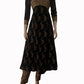 Ajrakh Cotton Collar neck Gathered Kurta with 3/4 Sleeves , Black,  KA1023