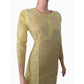 Pure Cotton  Chikankari Straight cut Kurta, Light Yellow, KC1030