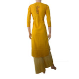 Pure Cotton  Chikankari Straight cut Kurta, Yellow, KC1032