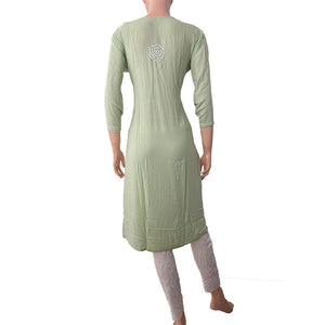 Rayon Cotton  Chikankari  Kurta, Pale Green, KC1033