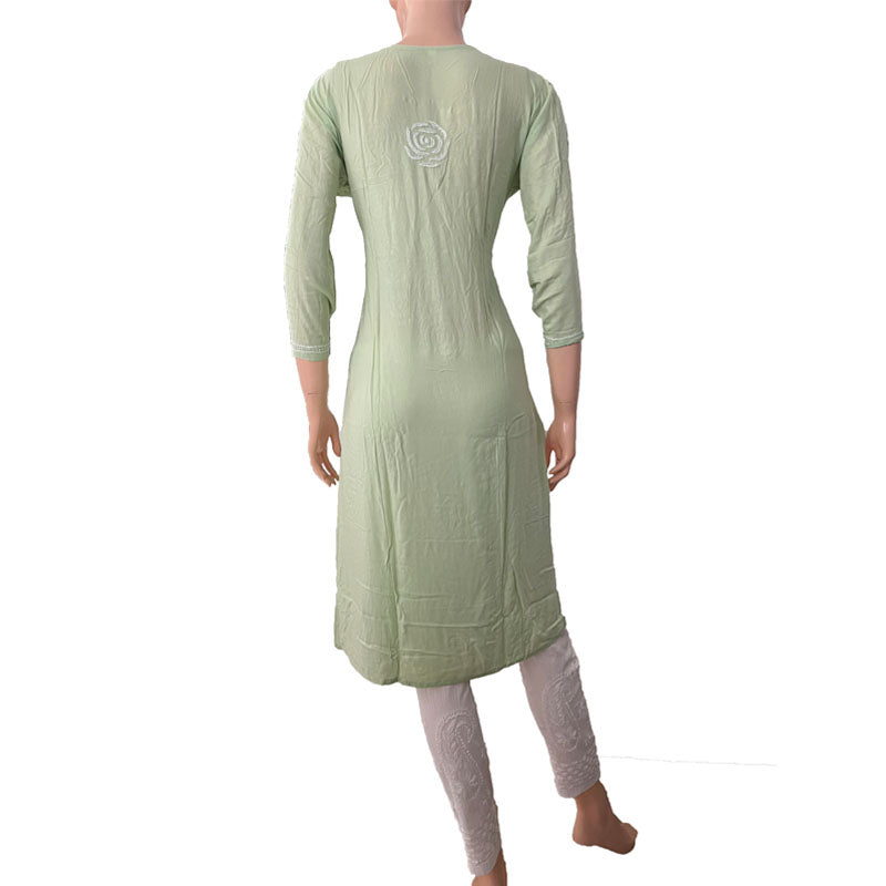 Rayon Cotton  Chikankari  Kurta, Pale Green, KC1033
