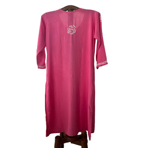 Rayon Cotton  Straight cut Chikankari  Kurta, Pink, KC1035