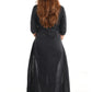 Woven Cotton A line Kurta with Y neck & Kalamkari Patches,,  Black,  KH1074