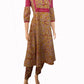 Kalamkari Cotton Round neck Paneled Kurta with Gathered sleeves &  Ikat  Patches , Mustard,  KK1076