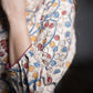 Kalamkari Cotton Boat neck Paneled Kurta with Gathered Sleeves , Ivory,  KK1078