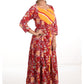 Jaipur Printed Cotton Jacket Style A line Kurta with Round neck,  Red,  KP1084