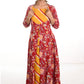 Jaipur Printed Cotton Jacket Style A line Kurta with Round neck,  Red,  KP1084