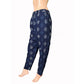 Block Printed Cotton Pants with Pockets, Fully Elasticated, Indigo blue, PN1099