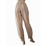 Slub Cotton Pants with Pockets, Fully Elasticated, Beige, PN1100