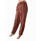 Block Printed Cotton Pants with Pockets, Fully Elasticated, Maroon, PN1101