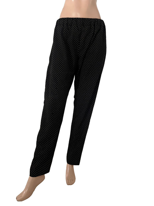 Ajrakh Cotton Pants with Pockets, Fully Elasticated, Black , PN1112