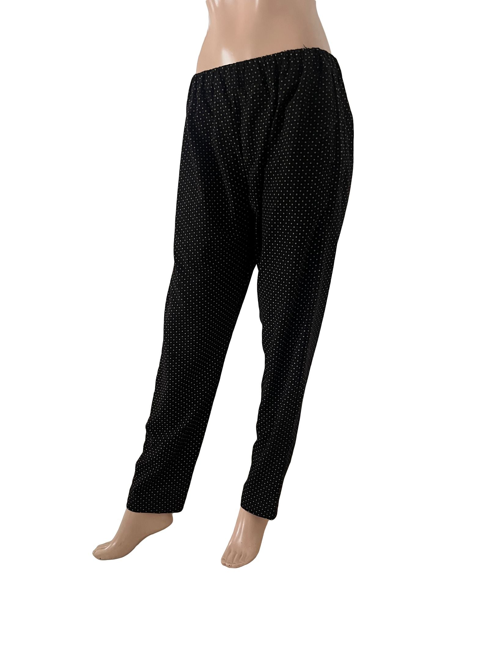Ajrakh Cotton Pants with Pockets, Fully Elasticated, Black , PN1112
