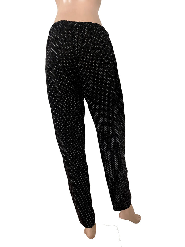 Ajrakh Cotton Pants with Pockets, Fully Elasticated, Black , PN1112