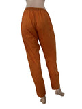 Slub Cotton Pants with Pockets, Fully Elasticated, Orange , PN1115