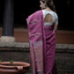 Pure Kanchipuram Soft Silk Saree with Pure Gold & Silver Zari Butta & Plain Running Blouse Piece,   Rani Pink,   SK1004