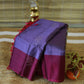 Pure Kanchipuram Soft Silk Saree with Pure Gold & Silver Butta, Contrast Border, Heavy Pallu  & Plain Rani Pink Blouse Piece, Lavendar - Rani Pink, SK1009