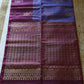 Pure Kanchipuram Soft Silk Saree with Pure Gold & Silver Butta, Contrast Border, Heavy Pallu  & Plain Rani Pink Blouse Piece, Lavendar - Rani Pink, SK1009