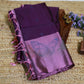 Pure Kanchipuram Soft Silk Saree with Woven Thread Butta, Zari Butterfly Woven Border in Contrast, Heavy Zari Pallu & Plain  Lavendar Blouse Piece, Purple - Lavendar,   SK1013