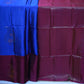 Pure Kanchipuram Soft Silk Saree with Minakari Woven Butta, Contrast Border, Heavy Zari Pallu & Plain Rani Pink Blouse Piece, Royal blue - Rani Pink,,   SK1014