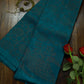 Pure Kanchipuram Soft Silk Saree with All Over Zari Woven Thread Work & Plain Blouse Piece, Teal, SK1016