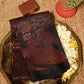 Pure Kanchipuram Soft Silk Saree with All Over Zari Woven Thread Work & Plain Blouse Piece, Black, SK1017