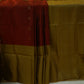 Pure Kanchipuram Soft Silk Saree with Broad Zari Brocade One Side Border, Pure Gold & Silver Zari Butta & Plain Mustard Blouse Piece, Maroon - Mustard, SK1018