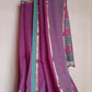 Pure Cotton Mangalagiri Saree with Self Checks & Temple Zari Border,  Purple - Green, SR1048