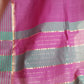 Pure Cotton Mangalagiri Saree with Self Checks & Temple Zari Border,  Purple - Green, SR1048