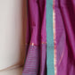 Pure Cotton Mangalagiri Saree with Self Checks & Temple Zari Border,  Purple - Green, SR1048