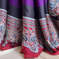 Purple Modal Silk Saree with Plain body, Red Ajrakh border Pallu & Blouse Piece, SS1027