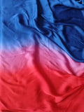 Ombre Modal Silk Saree with Running Blouse Piece ,Scarlet Red and Royal Blue, SS1032