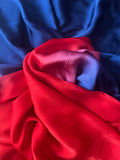 Ombre Modal Silk Saree with Running Blouse Piece ,Scarlet Red and Royal Blue, SS1032