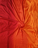 Ombre Modal Silk Saree with Running Blouse Piece ,Mustard and Rust Orange , SS1033