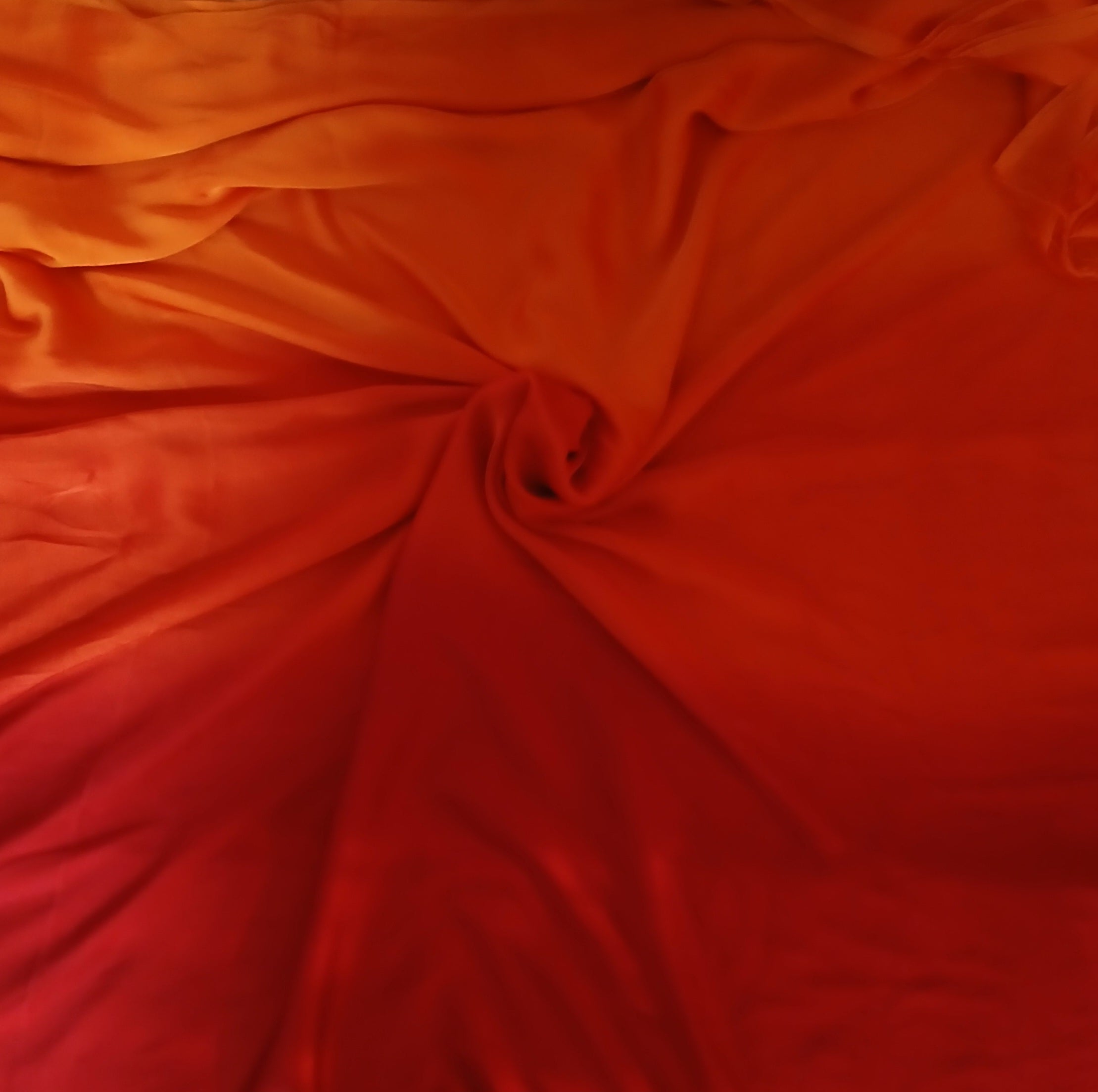 Ombre Modal Silk Saree with Running Blouse Piece ,Mustard and Rust Orange , SS1033