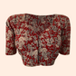 Kalamkari  Cotton  V neck Blouse,  Red,  BK1270