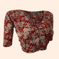 Kalamkari  Cotton  V neck Blouse,  Red,  BK1270