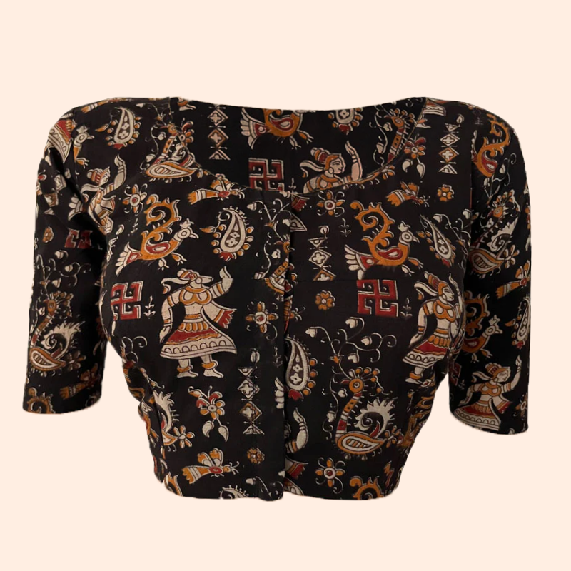 Kalamkari Cotton Puff Midi - KKMD02