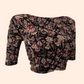 Kalamkari  Cotton  V neck Blouse,  Black,  BK1261