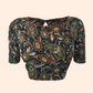 Kalamkari  Cotton  Boat neck Blouse with Keyhole Back, Backopen,  Multicolor,  BK1155