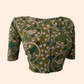 Kalamkari  Cotton  Round neck Blouse,  Olive Green,  BK1255