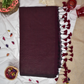 Handloom Mulmul Cotton Saree with Woven Zari Stripes & Tassles, Coffee Brown, SR1017