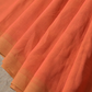 Pure Handloom Mangalgiri  Plain Cotton Saree with Tassles,  Orange,  SR1040