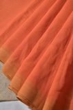 Pure Handloom Mangalgiri  Plain Cotton Saree with Tassles,  Orange,  SR1040