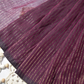 Handloom Mulmul Cotton Saree with Woven Zari Stripes & Tassles, Coffee Brown, SR1017
