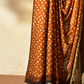 Amber Yellow & Dusky Grey Modal Silk Bandhani - Ajrakh Saree with Blouse Piece, SS1021