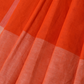 Pure Handloom Mangalgiri Cotton Saree with Contrast Border,  Orange,  SR1041