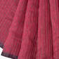 Blended Cotton Saree with Woven Zari Stripes & Tassles,  Maroon, SR1003