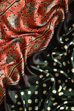Lush Green & Rosy Red Modal Silk Bandhani - Ajrakh Saree with Blouse Piece, SS1017